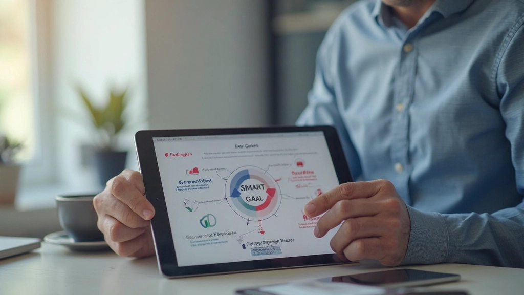 Visuele weergave van SMART-doelen framework op whiteboard